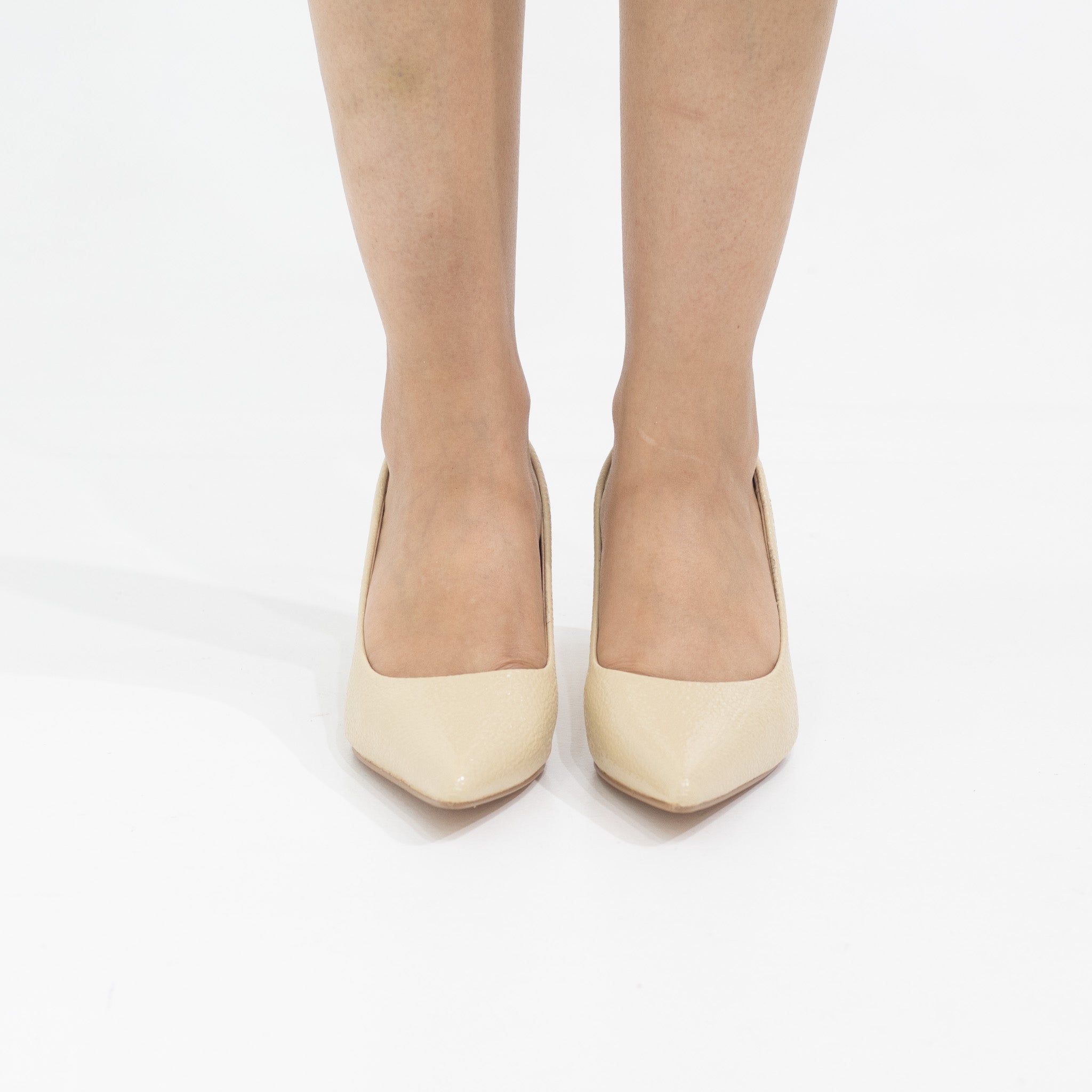 Nude pointy court on 6cm special circle heel orchid