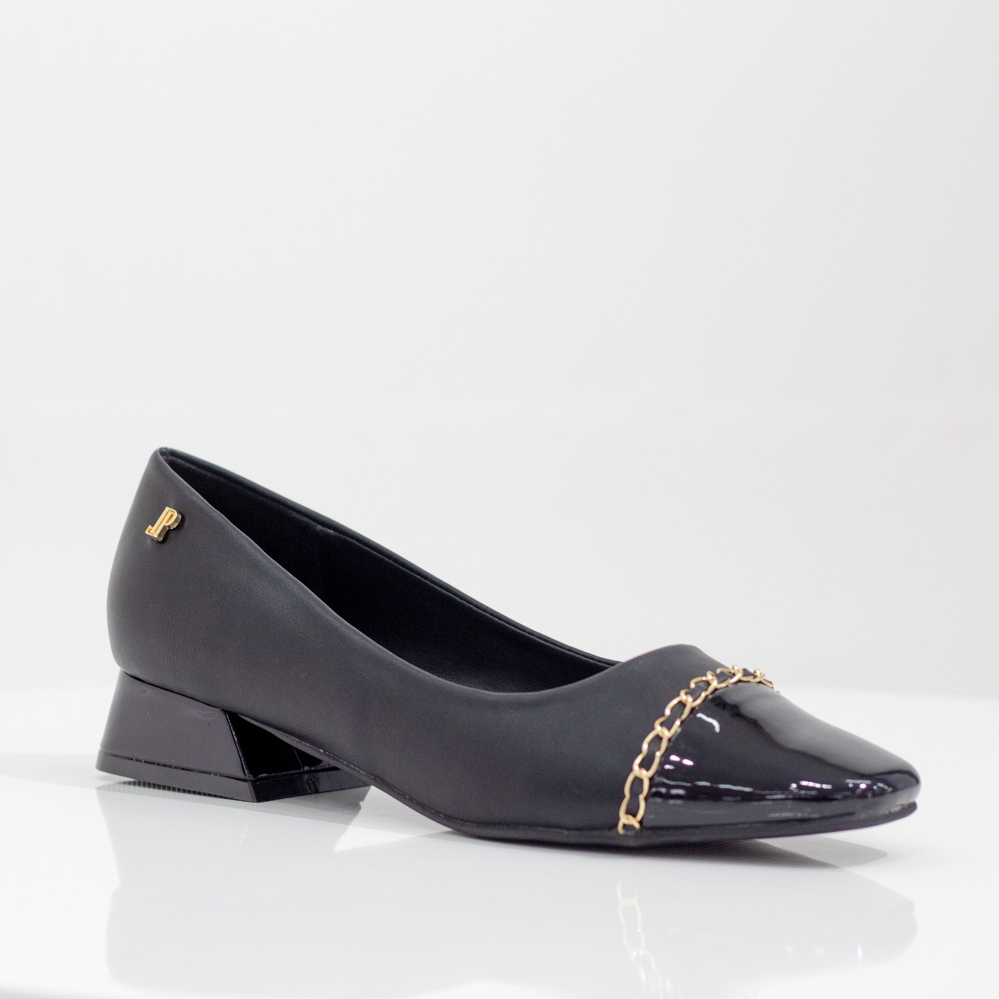 two toned 2.5cm heel with court black