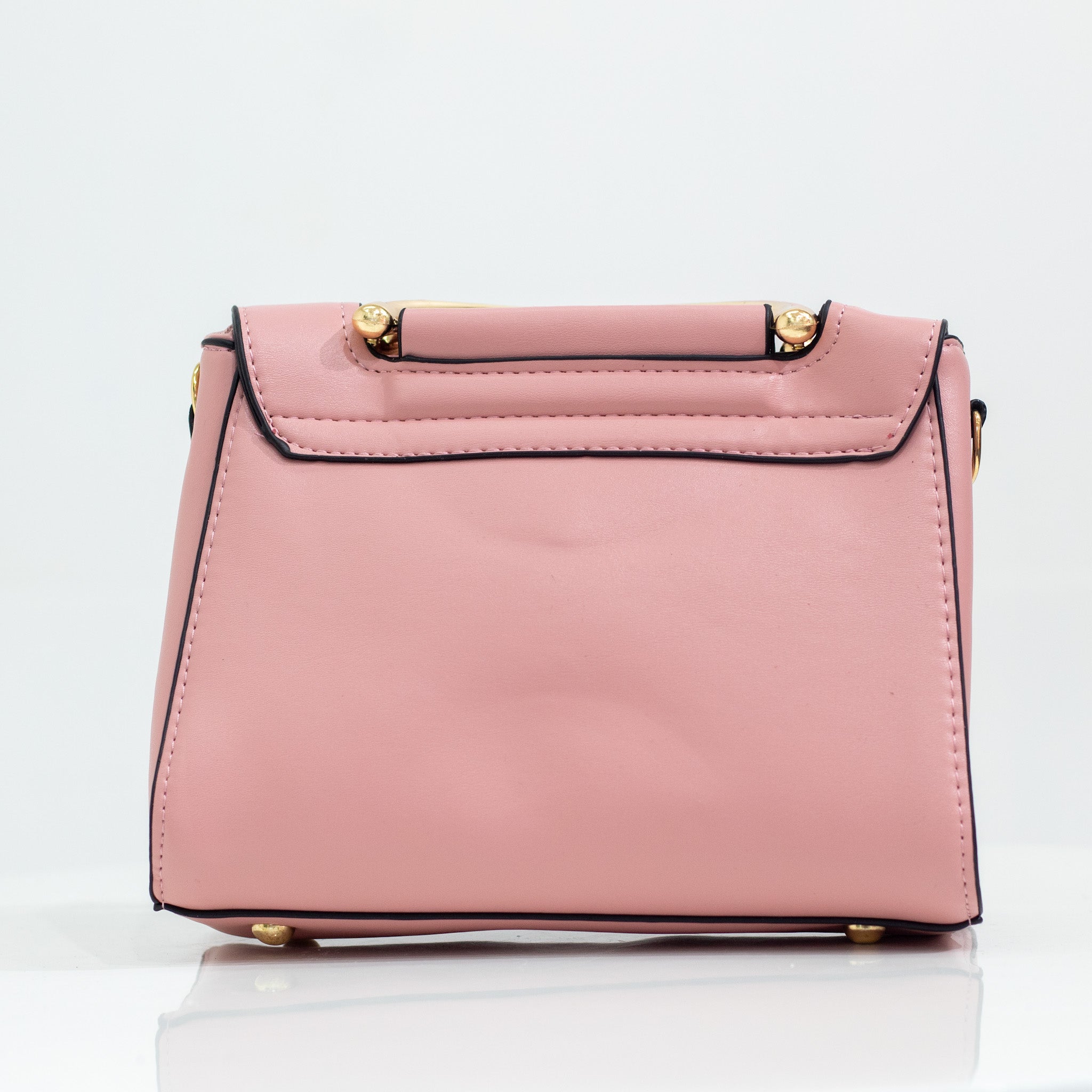 Pink faux leather hand bag qiana