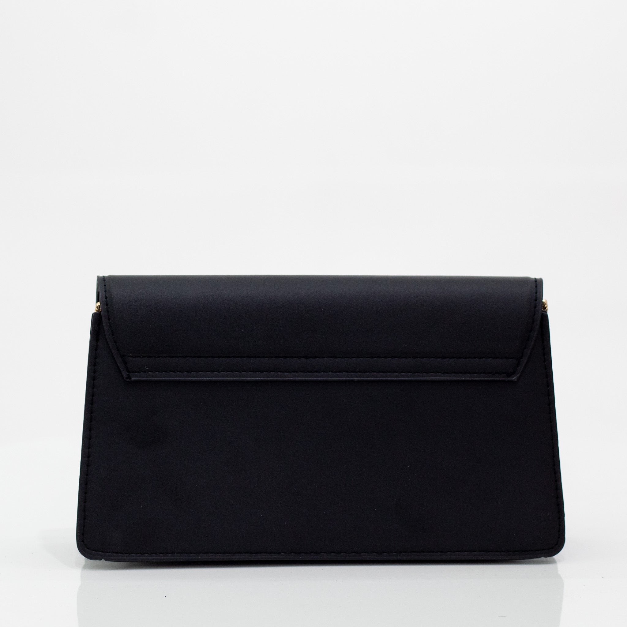 Black faux leather convertible crossbody iona