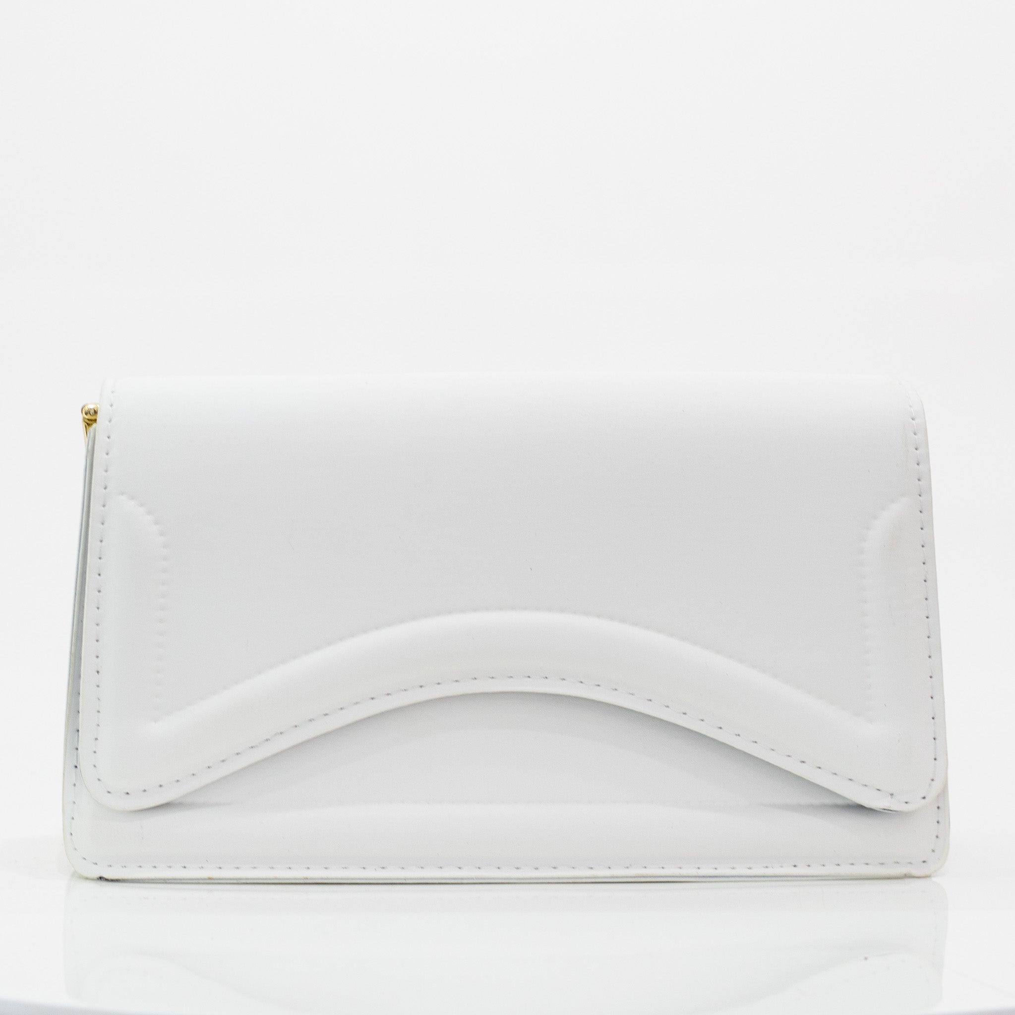White faux leather convertible crossbody iona