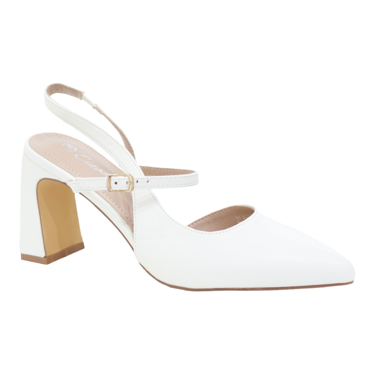 White pointy 8cm heel sling back ciaodo