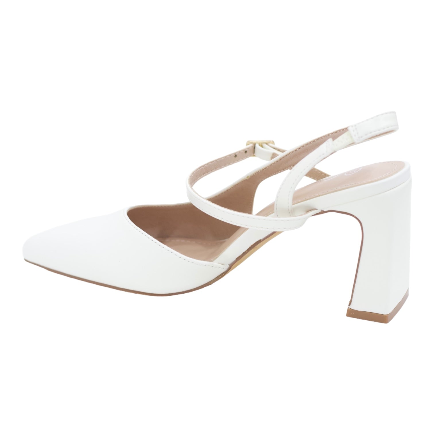 White pointy 8cm heel sling back ciaodo