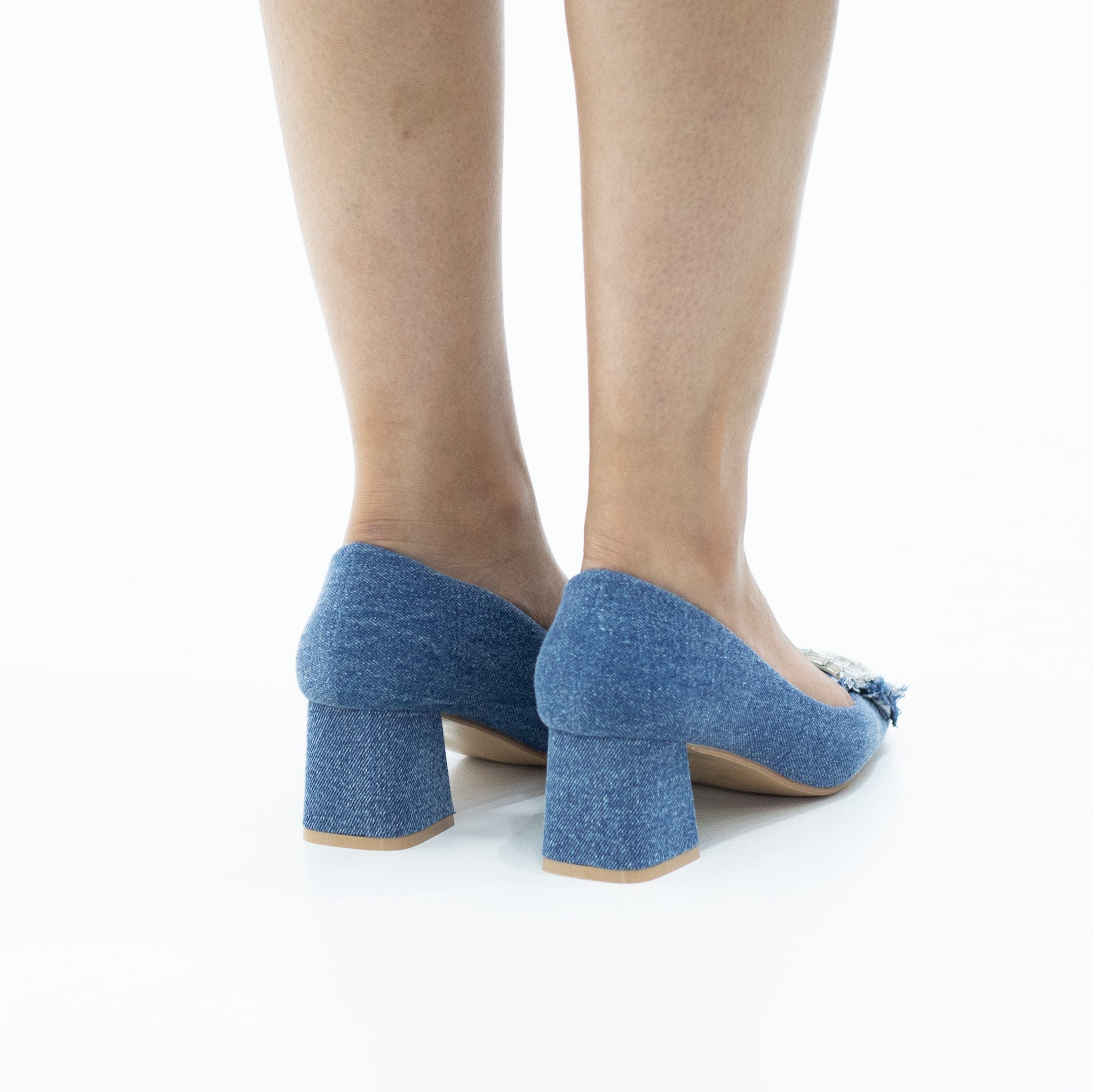 Denim jeans comfort 5.5cm heel court shoe with a regt trim wikola