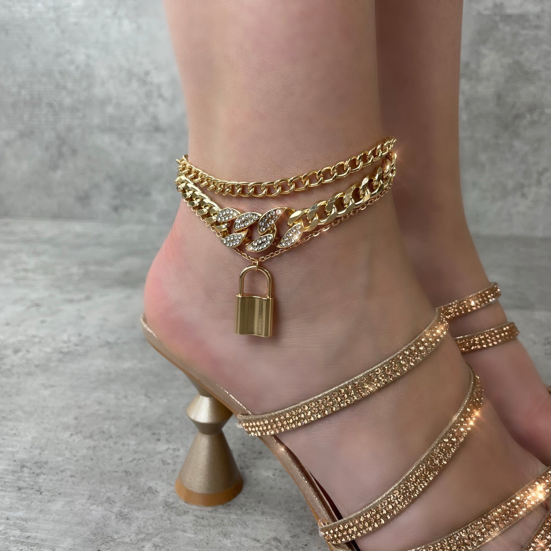 Gold Lock Anklet